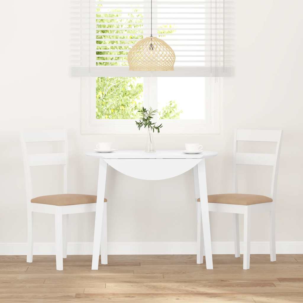 Sedie Da Pranzo Con Cuscini 2 Pz Bianco Legno Massello Di Hevea
