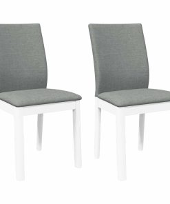 Sedie Da Pranzo Con Cuscini 2 Pz Bianco Legno Massello Di Hevea