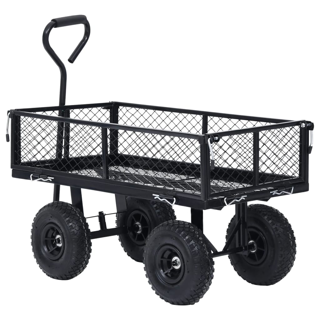 Carrello A Mano Da Giardino Nero 250 kg