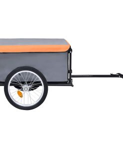 Rimorchio Da Bici Grigio E Arancione 65 kg