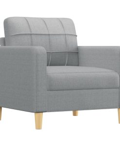 Set Di Divani 4 Pz Con Cuscini Grigio Chiaro In Tessuto