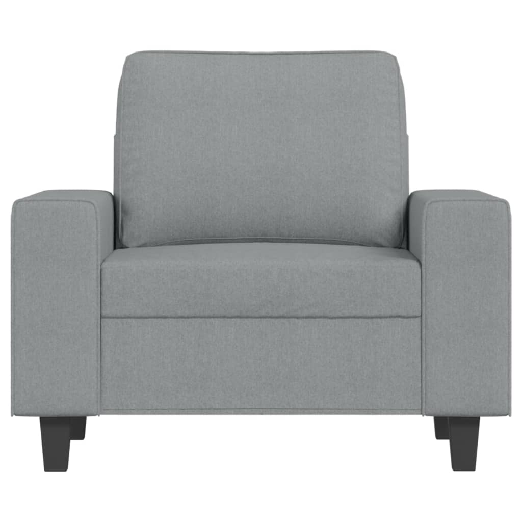 Poltrona Con Poggiapiedi Grigio Chiaro 60 Cm In Tessuto - Image 4