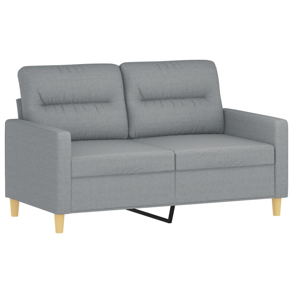Set Divani 4 Pz Con Cuscini Grigio Chiaro In Tessuto
