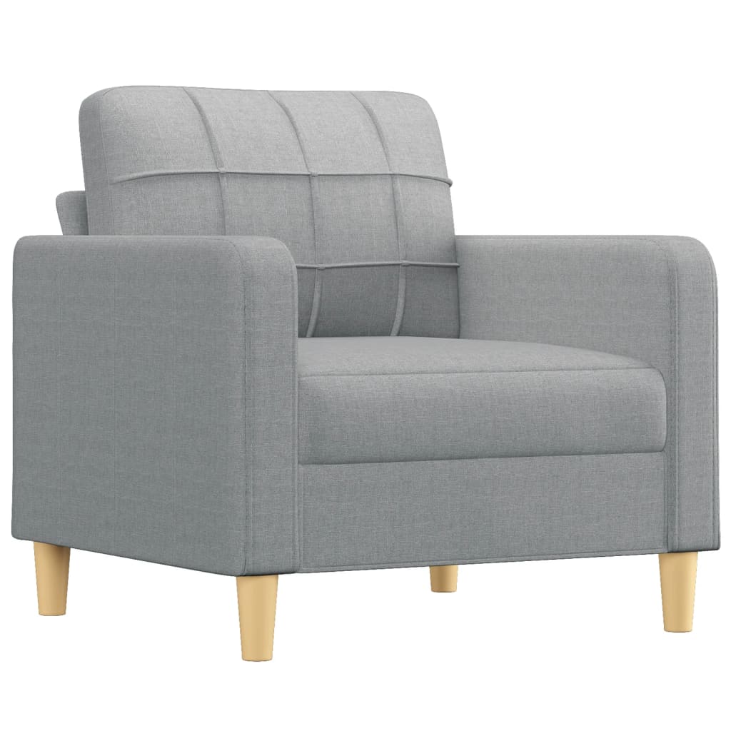 Poltrona Con Poggiapiedi Grigio Chiaro 60 Cm In Tessuto - Image 2