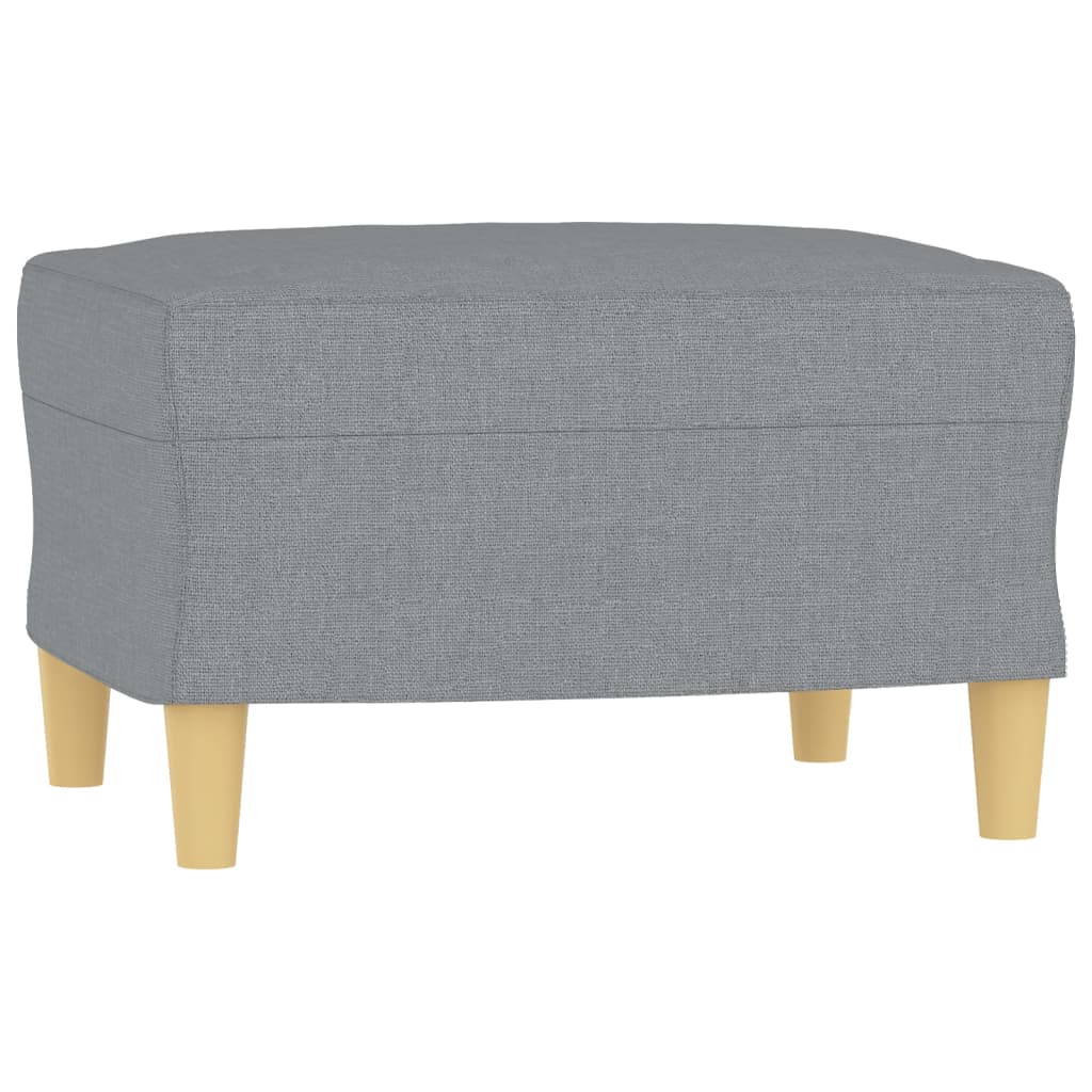 Poltrona Con Poggiapiedi Grigio Chiaro 60 Cm In Tessuto - Image 3