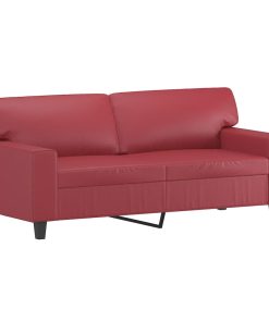 Set Di Divani 2 Pz Rosso Vino In Similpelle
