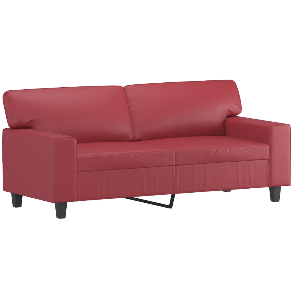 Set Di Divani 2 Pz Rosso Vino In Similpelle