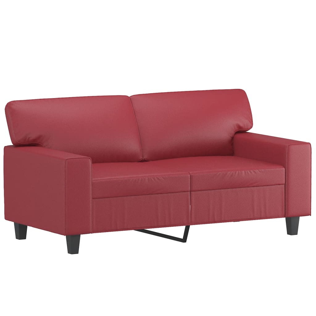 Set Di Divani 2 Pz Rosso Vino In Similpelle - Image 2
