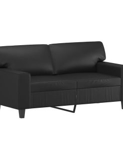 Set Di Divani 3 Pz Nero In Similpelle