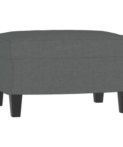 Divano A 3 Posti Con Poggiapiedi Grigio Scuro 180cm In Tessuto