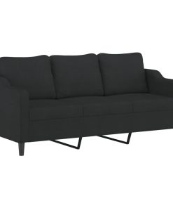 Set Di Divani 3 Pz Con Cuscini Nero In Tessuto