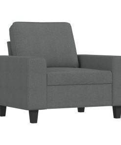 Poltrona Con Poggiapiedi Grigio Scuro 60 Cm In Tessuto
