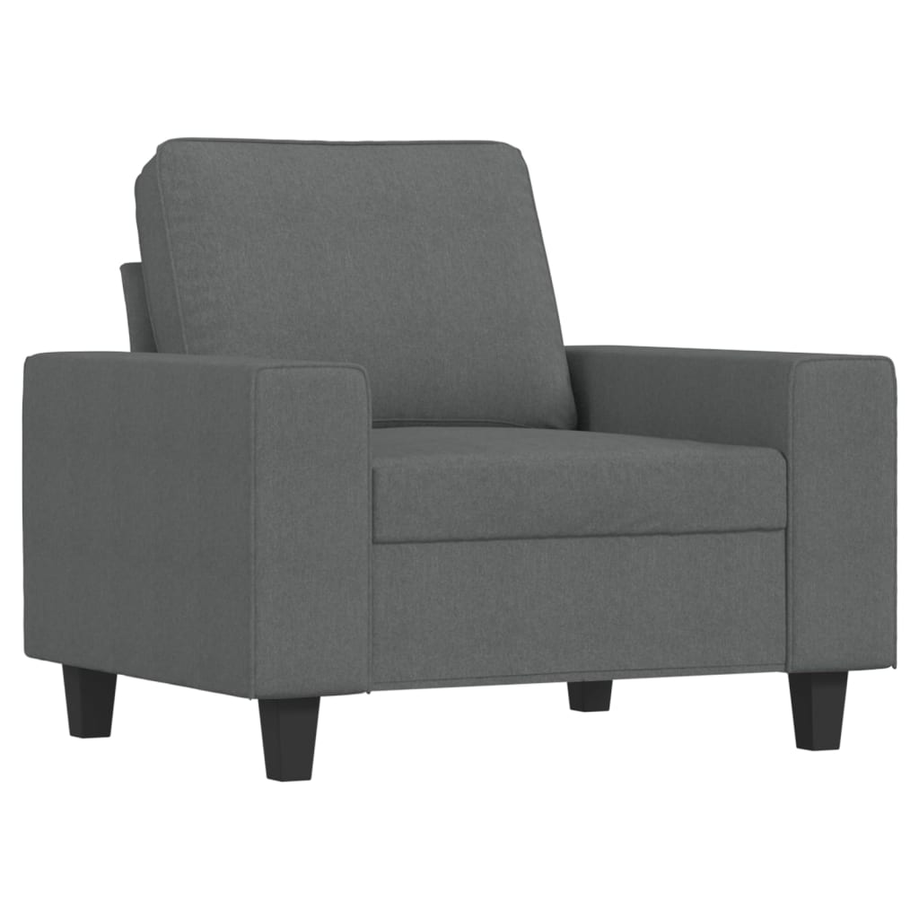 Poltrona Con Poggiapiedi Grigio Scuro 60 Cm In Tessuto