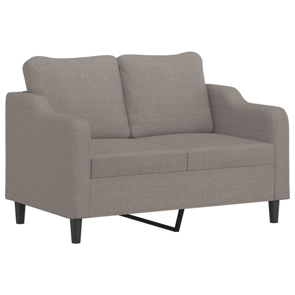 Set Divani 3 Pz Con Cuscini Tortora In Tessuto
