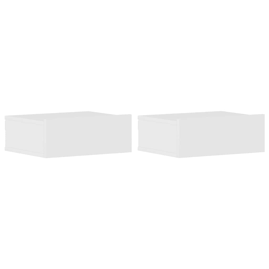 Comodini Pensili 2pz Bianco Lucido 40x30x15cm Legno Multistrato - Image 6