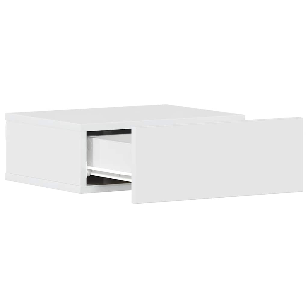 Comodini Pensili 2pz Bianco Lucido 40x30x15cm Legno Multistrato - Image 5