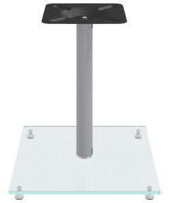 Pedane Casse 2pz Argento Vetro Temperato Design A 1 Pilastro