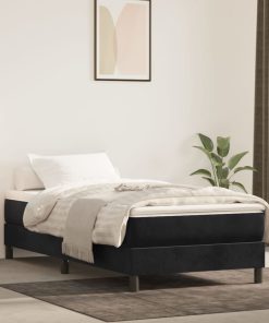 Materasso A Molle Insacchettate Nero 90x200x20 Cm In Velluto