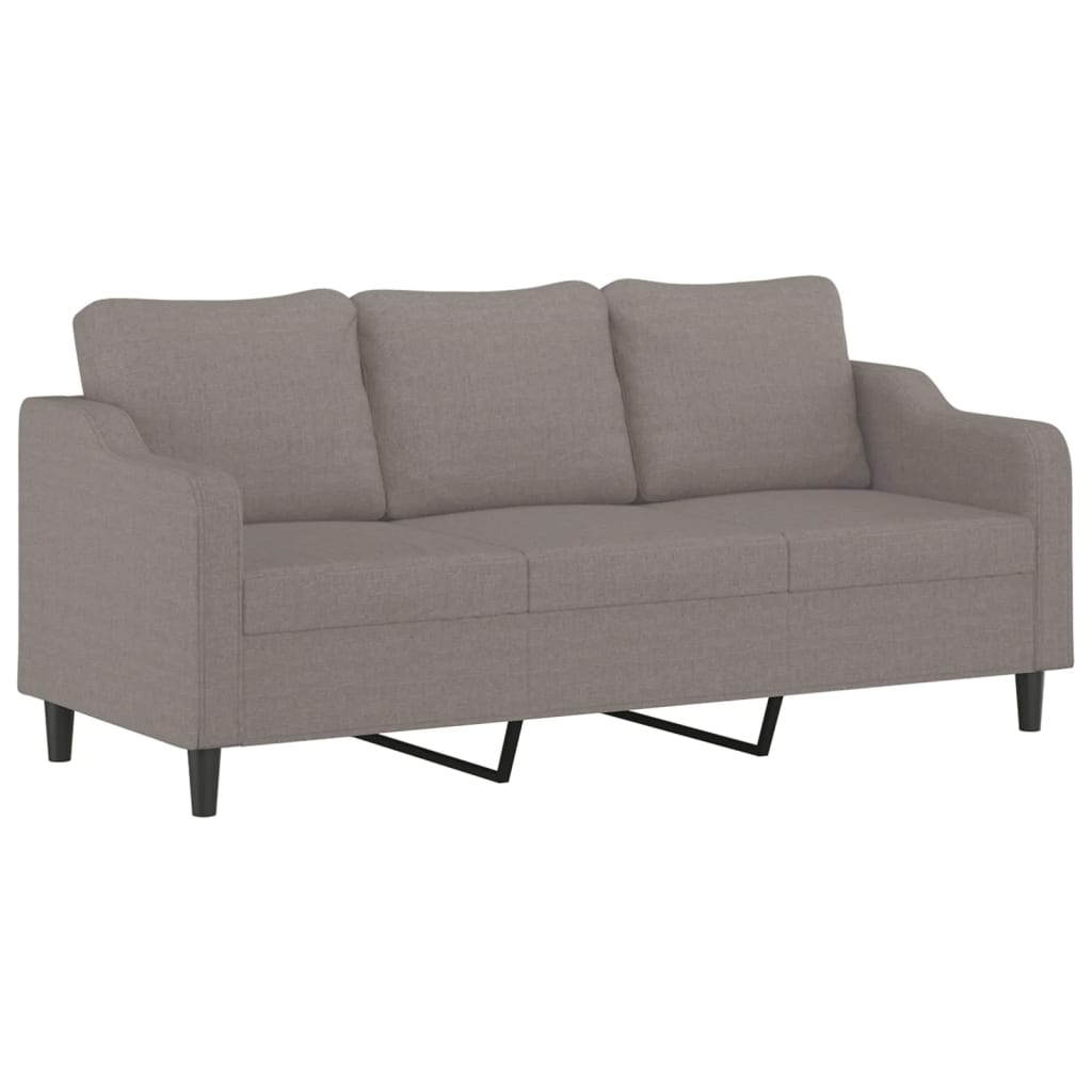 Set Divani 2 Pz Con Cuscini Tortora In Tessuto