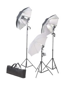 Kit Studio Fotografico Con Luci Ombrelli Fondale E Riflettore