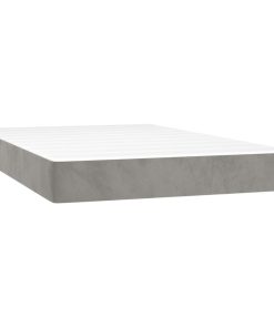 Materasso A Molle Grigio Chiaro 120x200x20 Cm In Velluto