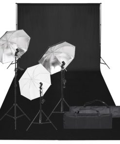 Kit Per Studio Fotografico Con Set Di Luci E Fondale