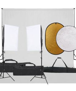 Kit Per Studio Fotografico Con Set Luci, Fondale E Riflettore