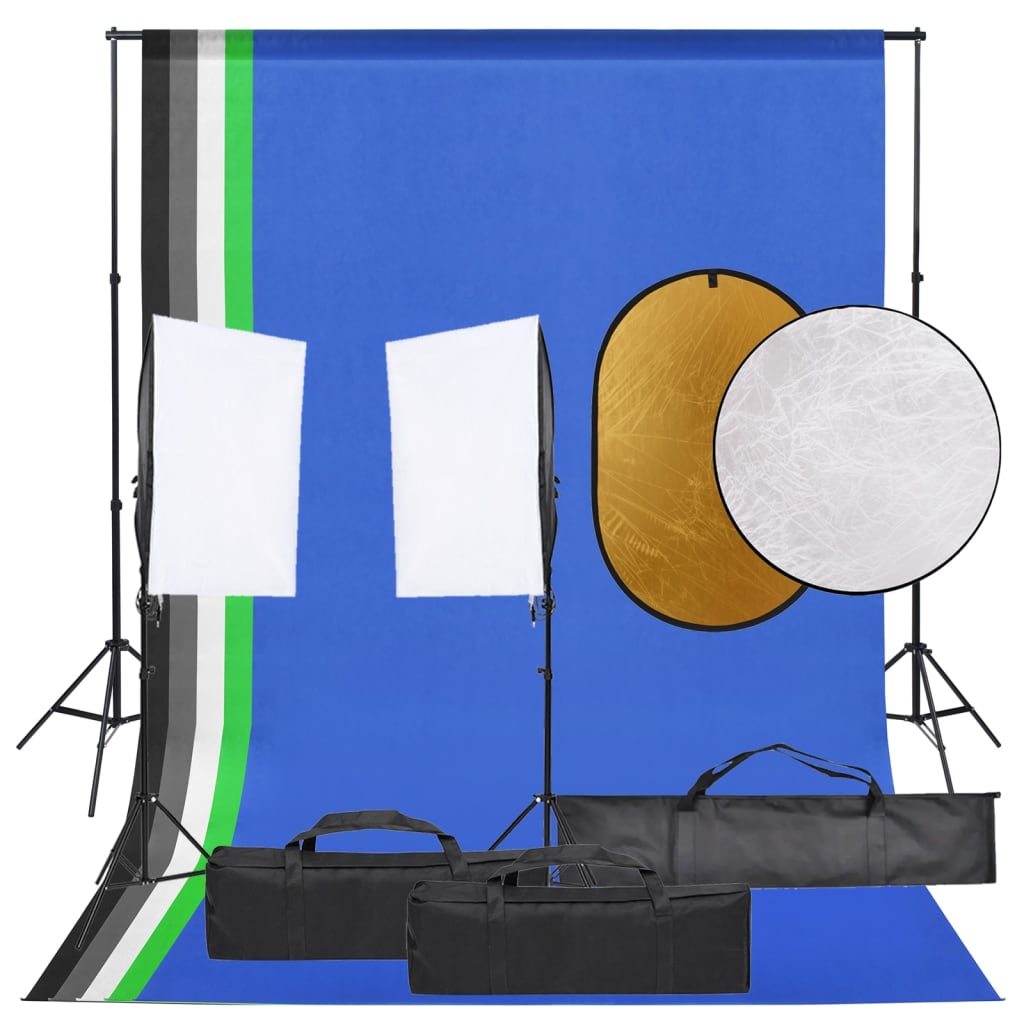 Kit Per Studio Fotografico Con Set Luci, Fondale E Riflettore - Image 4