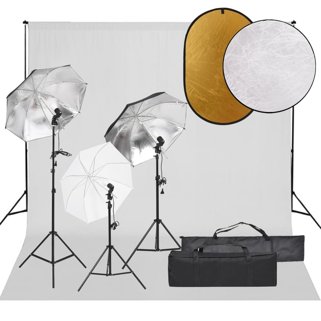 Kit Per Studio Fotografico Con Set Luci, Fondale E Riflettore - Image 4