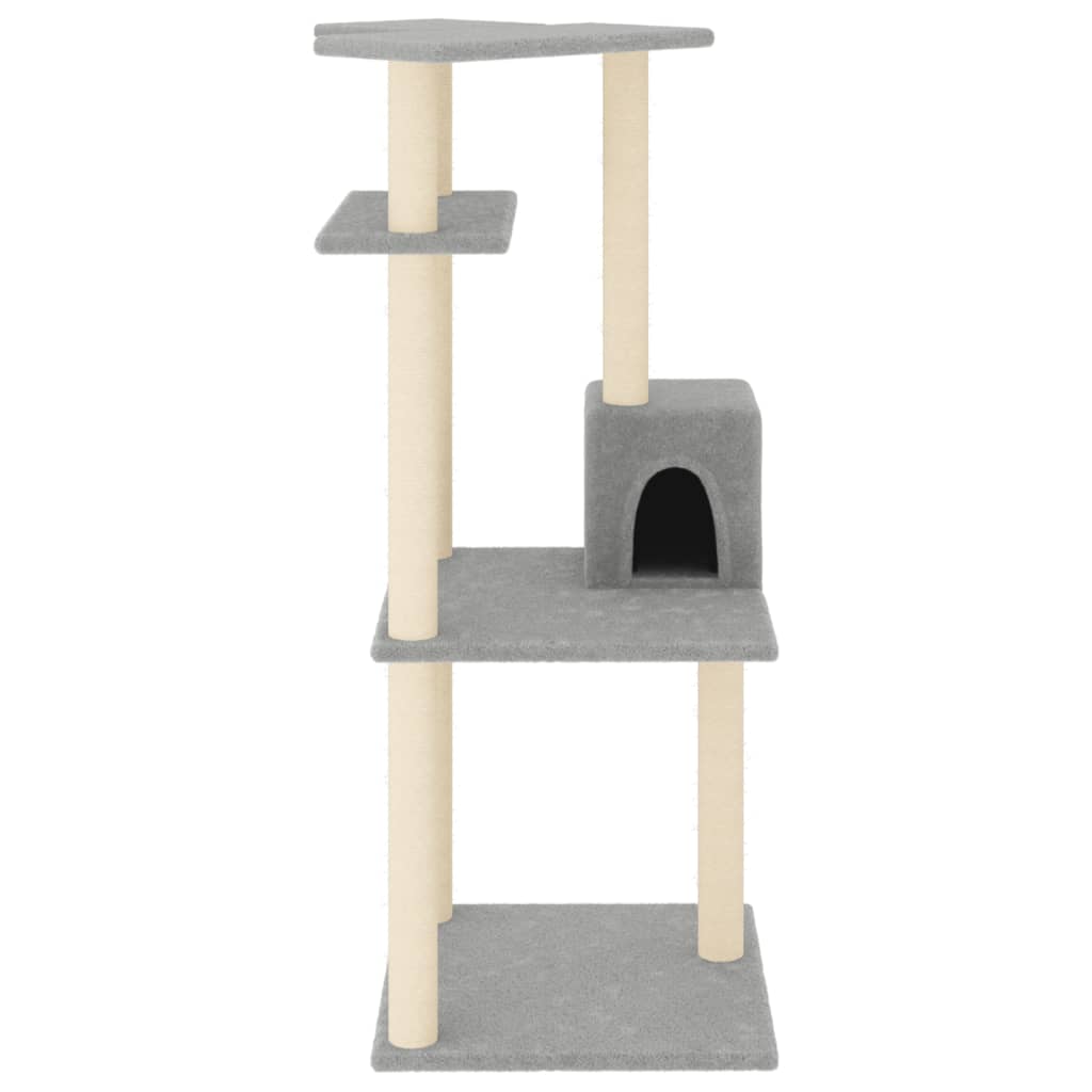 Albero Per Gatti Con Tiragraffi In Sisal Grigio Chiaro 123 cm - Image 6