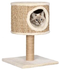 Albero Per Gatti Con Casetta E Palo Tiragraffi 52 Cm In Giunco