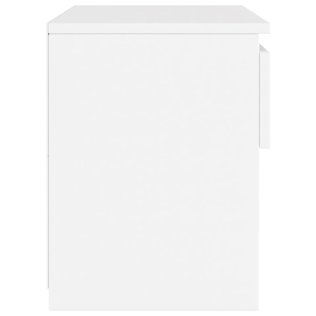 Comodini 2 Pz Bianco 40x30x39 Cm In Legno Ingegnerizzato