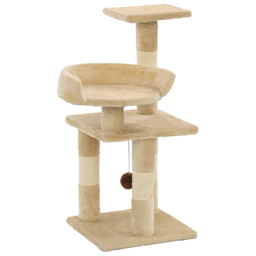 Albero Per Gatti Con Tiragraffi In Sisal 65 Cm Beige - Image 4