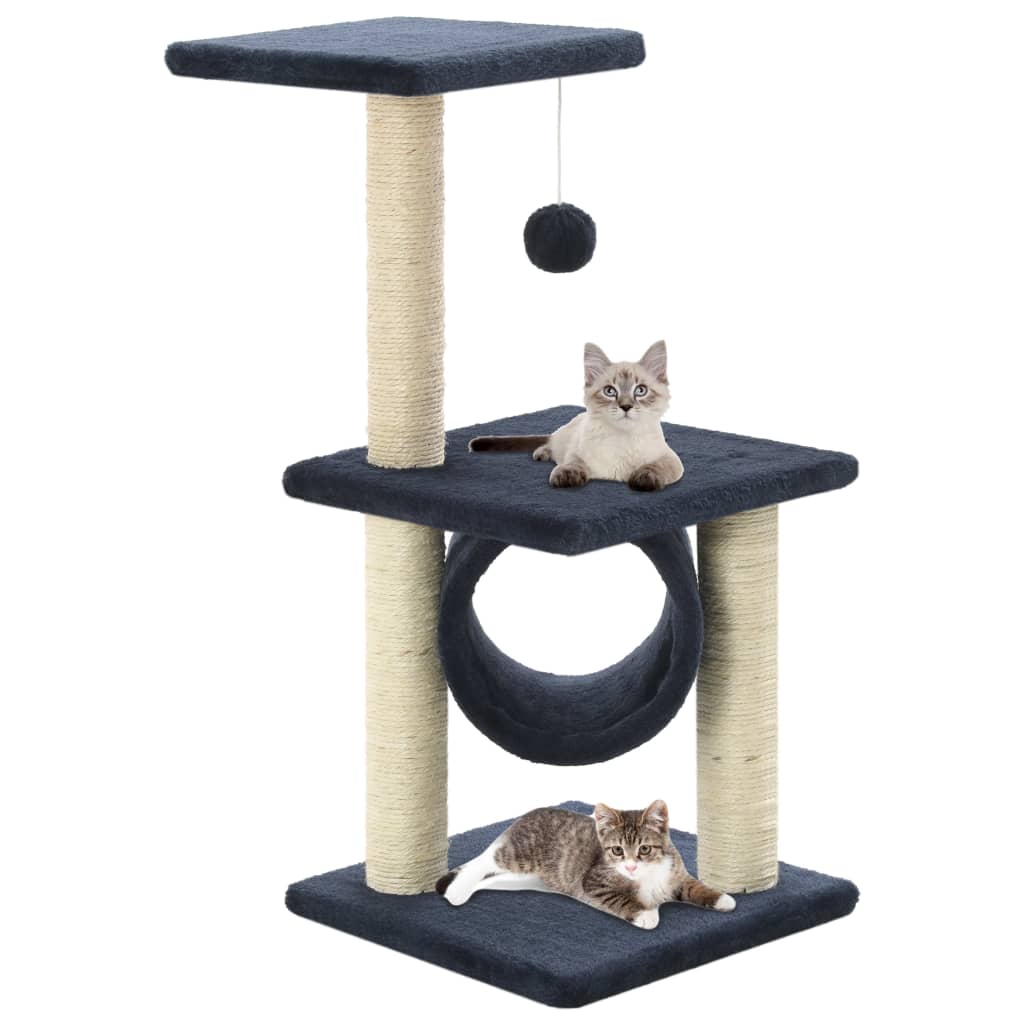 Albero Per Gatti Con Tiragraffi In Sisal 65 Cm Blu Scuro - Image 4