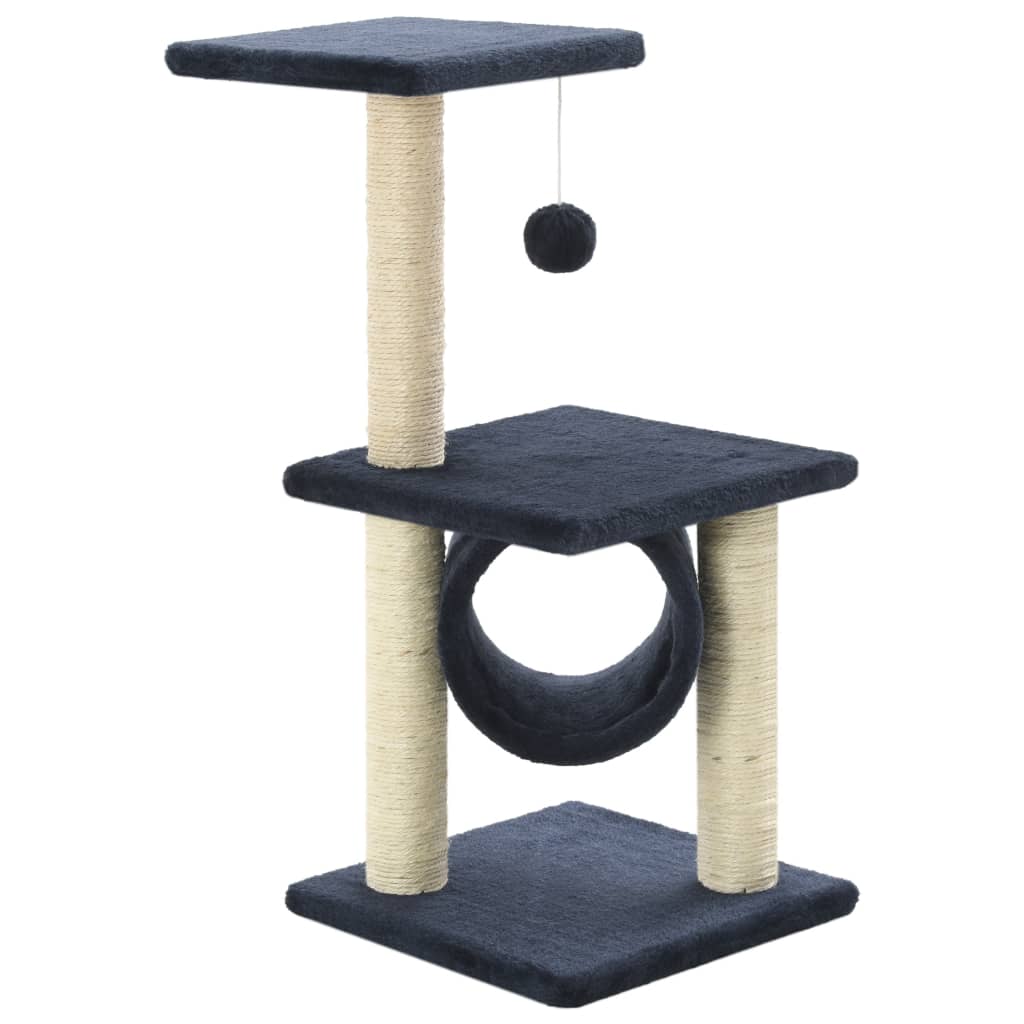 Albero Per Gatti Con Tiragraffi In Sisal 65 Cm Blu Scuro - Image 3