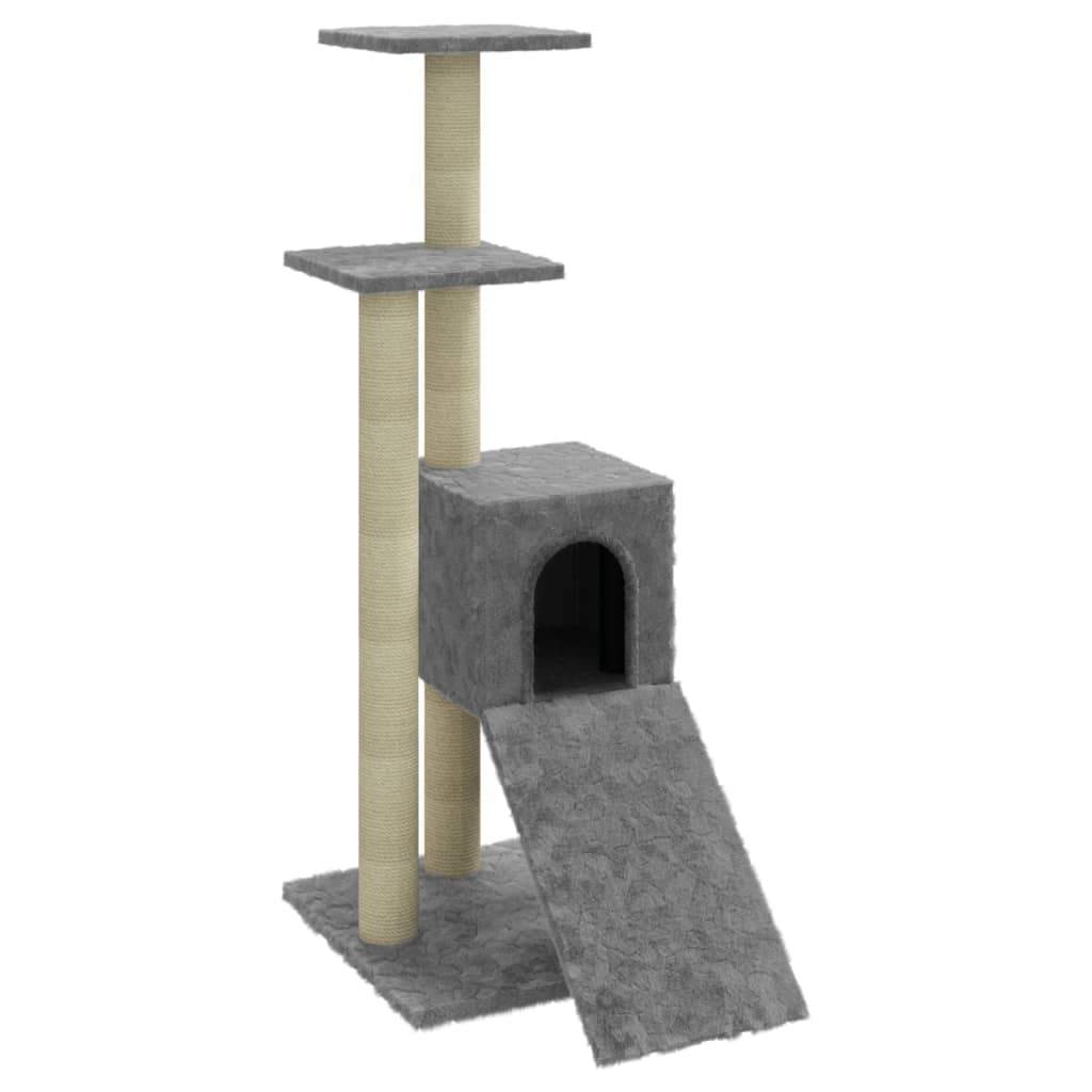 Albero Per Gatti Con Tiragraffi In Sisal Grigio Chiaro 92 cm - Image 6