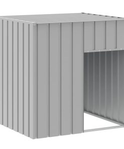 Cuccia Per Cani Con Tetto Grigio Chiaro 110x103x109 Cm In Acciaio Zincato