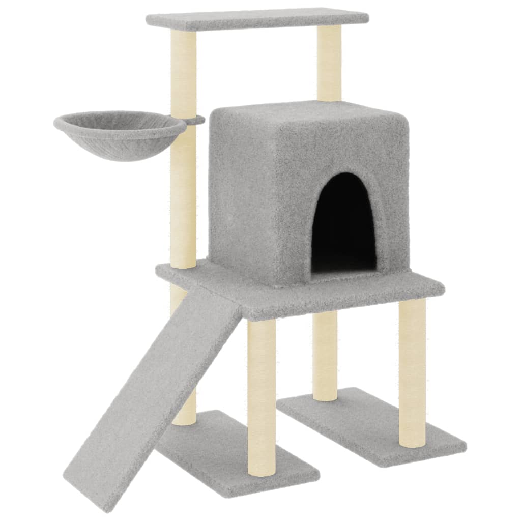 Albero Per Gatti Con Tiragraffi In Sisal Grigio Chiaro 96,5 cm - Image 3