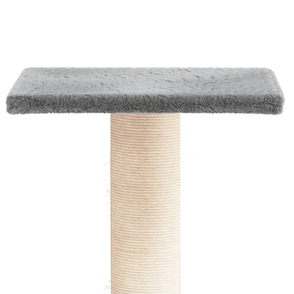Palo Tiragraffi Per Gatti Con Piattaforma Grigio Chiaro 38 cm