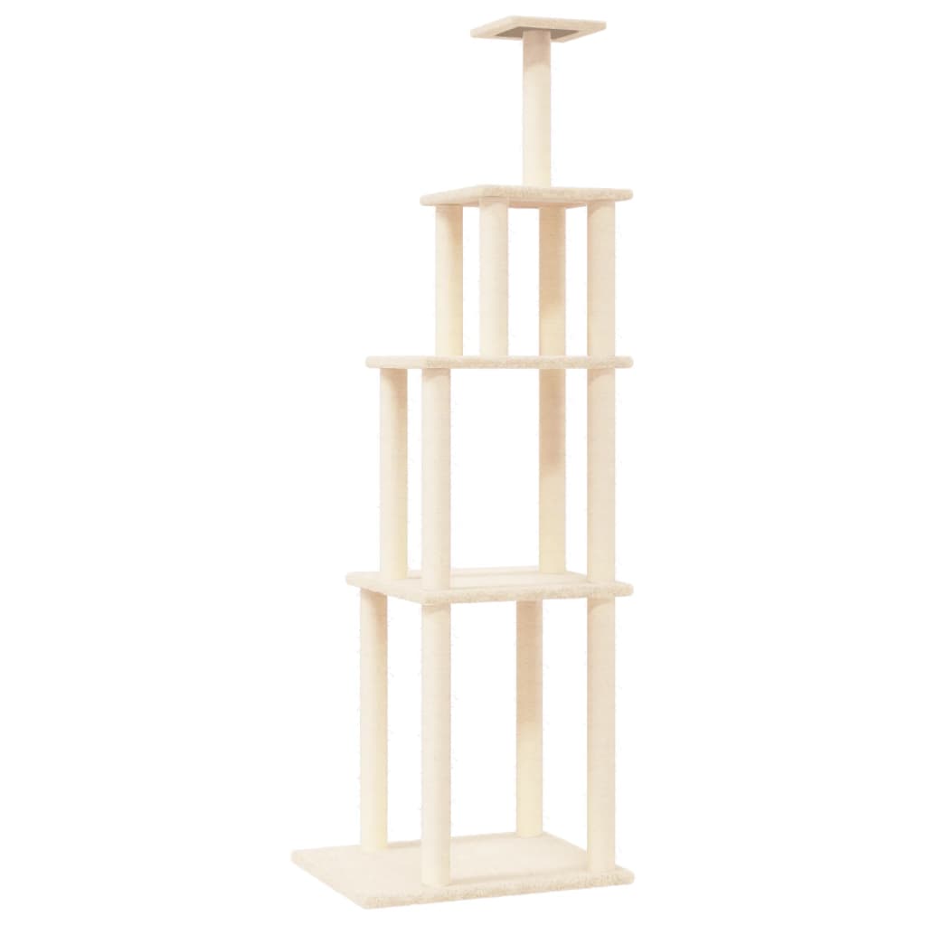 Albero Per Gatti Con Tiragraffi In Sisal Crema 183 cm - Image 4