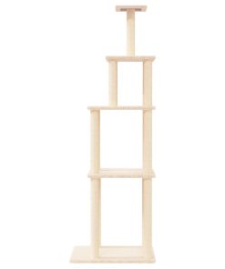Albero Per Gatti Con Tiragraffi In Sisal Crema 183 cm