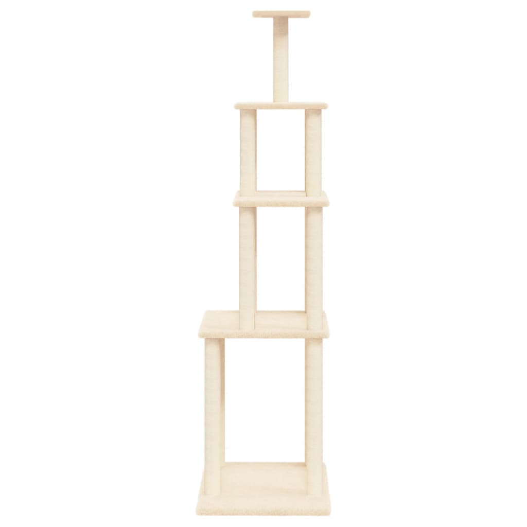 Albero Per Gatti Con Tiragraffi In Sisal Crema 183 cm - Image 2
