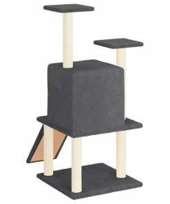 Albero Per Gatti Con Tiragraffi In Sisal Grigio Scuro 110 cm