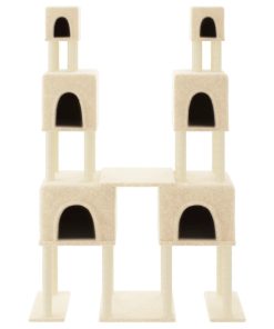 Albero Per Gatti Con Tiragraffi In Sisal Crema 199 cm