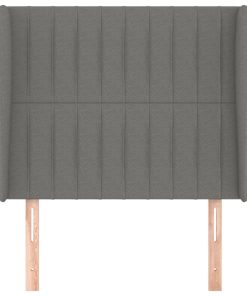 Testiera Ad Orecchio Grigio Scuro 93x23x118/128 Cm In Tessuto