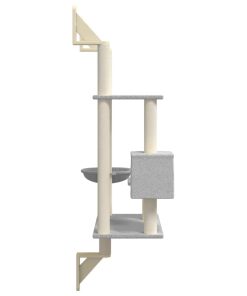 Albero Per Gatti Con Tiragraffi A Parete Grigio Chiaro 153 cm