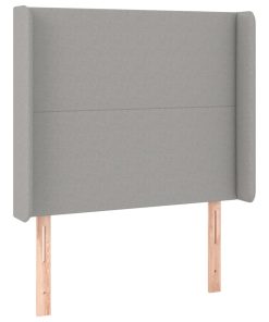 Testiera Ad Orecchio Grigio Chiaro 83x16x118/128 Cm In Tessuto
