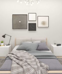 Comodino Bianco 100x35x40 Cm In Legno Multistrato