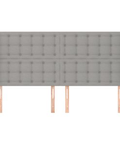 Testiera Ad Orecchio Grigio Chiaro 183x16x118/128 Cm In Tessuto