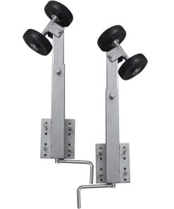 Set 2 Supporti Prua A Doppia Ruota Per Rimorchio Barca 59-84 cm